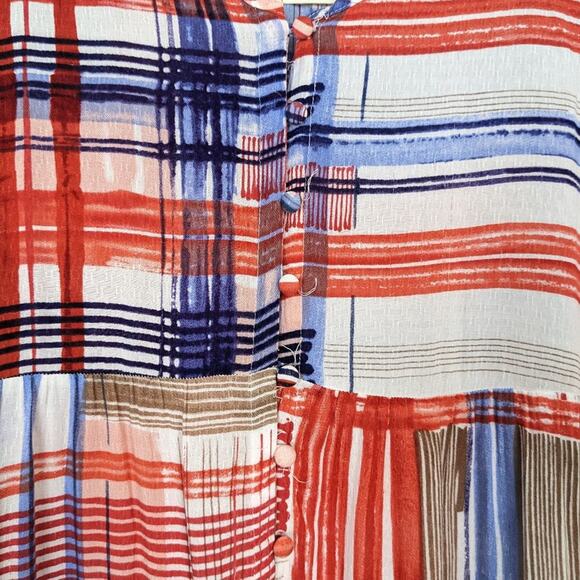 Anthropologie Maeve Lila Tiered Plaid Tunic Top - Picture 4 of 8